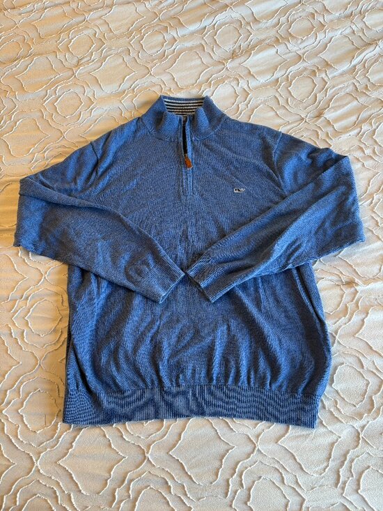 Vineyard Vines Other - Vineyard Vines Palm Beach Cashmere Blend 1/4 Zip Sweater - Light Blue